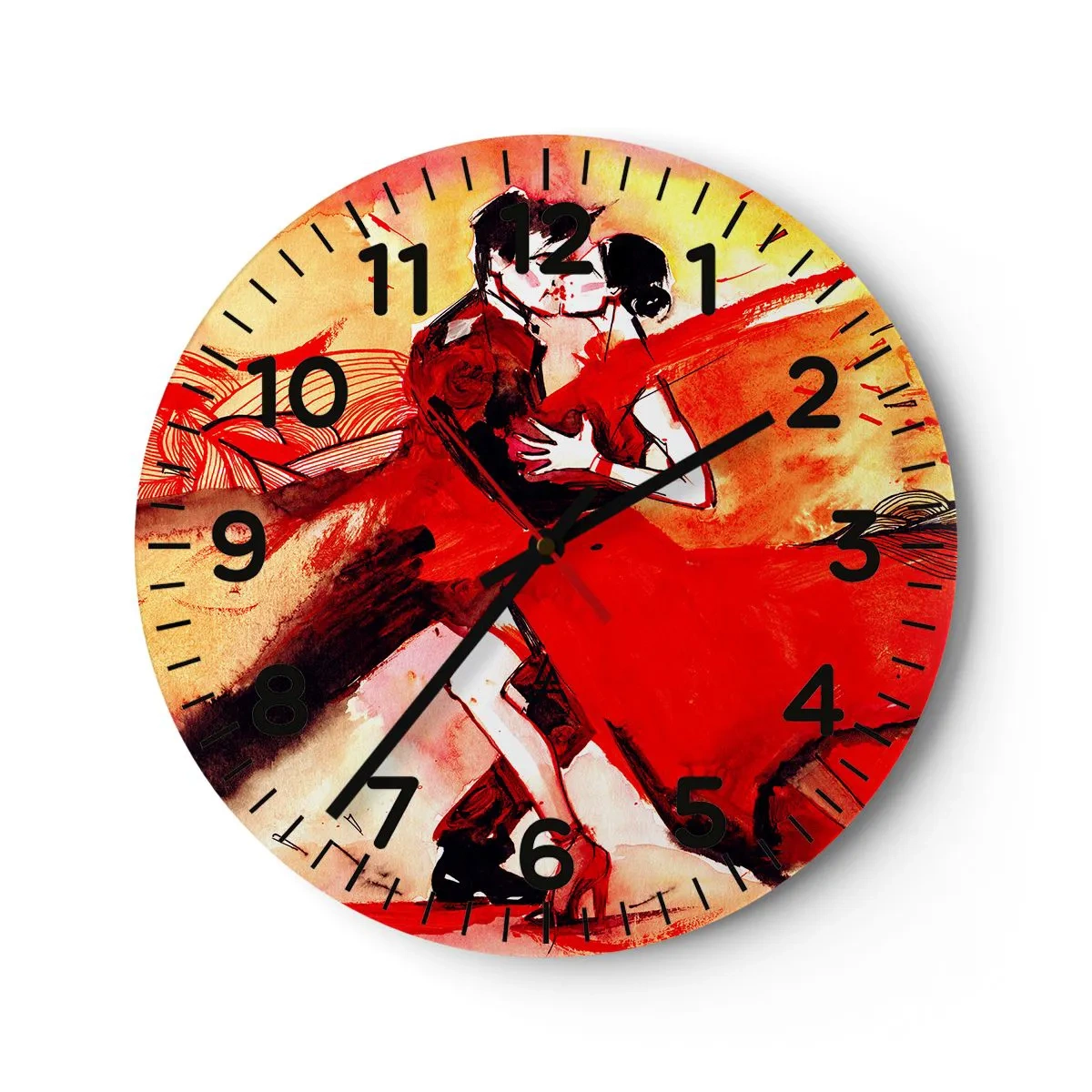 Reloj de pared - Reloj de vidrio - Ritmo púrpura de la pasión - 40x40 cm