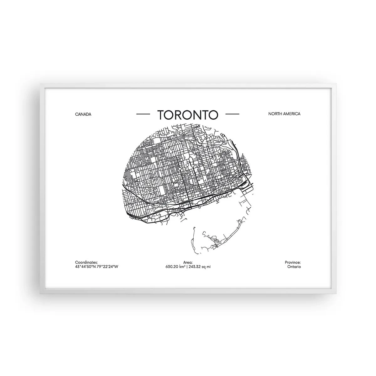 Póster en marco blanco - Anatomía de Toronto - 100x70 cm