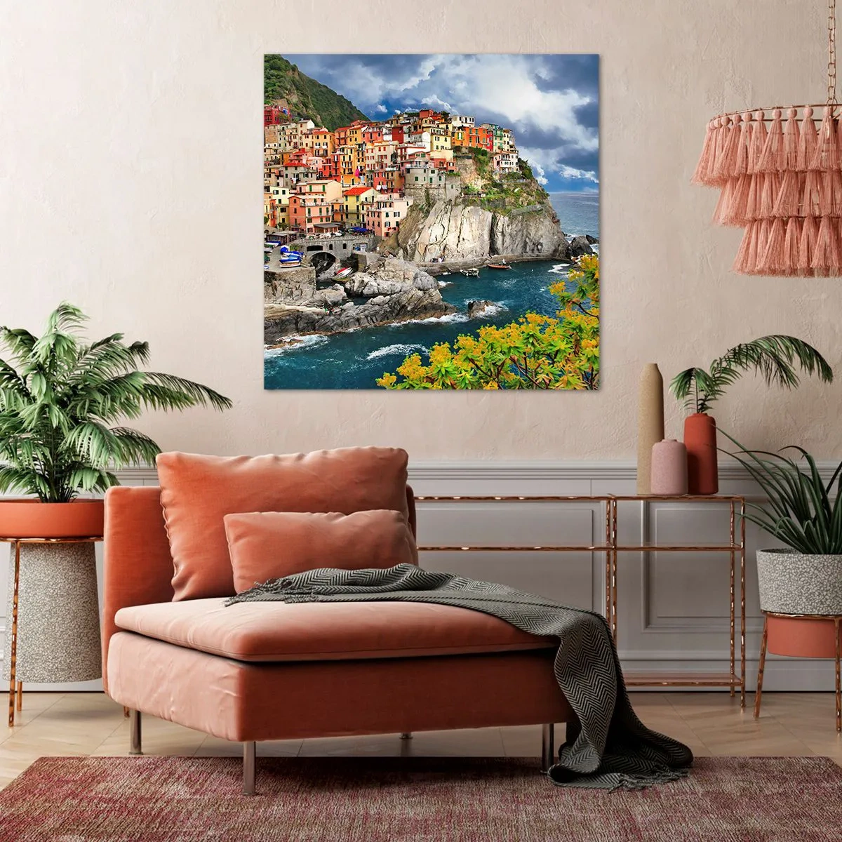 Cuadro sobre lienzo - Impresión de Imagen - En el acantilado - 50x50 cm