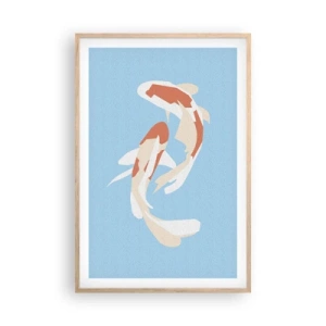 Póster en marco roble claro - Natación sincronizada espontánea - 61x91 cm