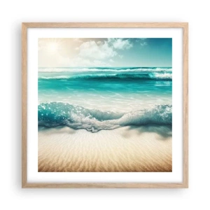 Póster en marco roble claro - Calma oceánica - 50x50 cm