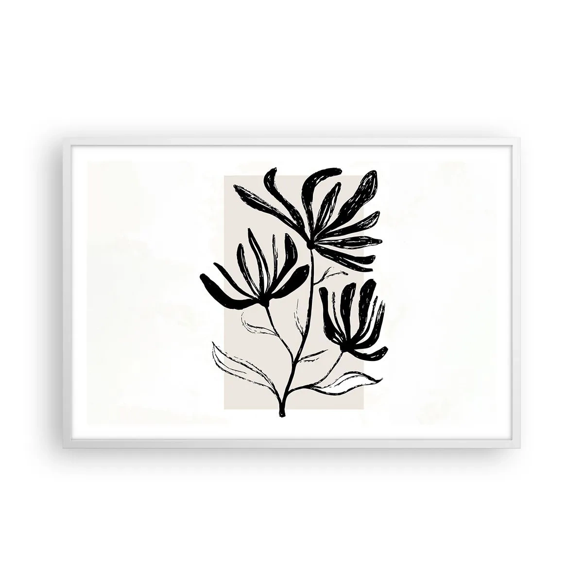 Póster en marco blanco - Esbozo para un herbario - 91x61 cm
