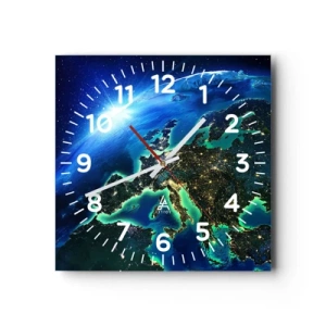 Reloj de pared - Reloj de vidrio - Una Europa resplandeciente - 40x40 cm