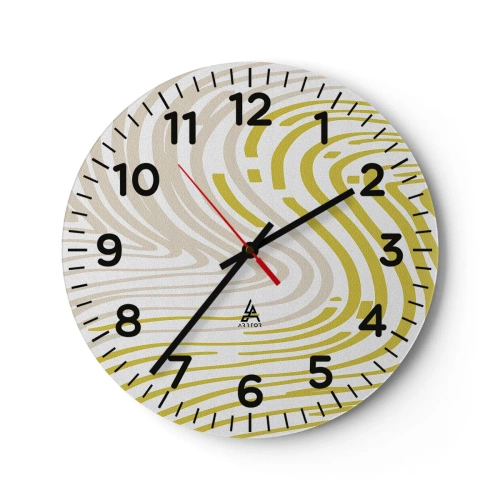 Reloj de pared - Reloj de vidrio - Composición curvada - 40x40 cm