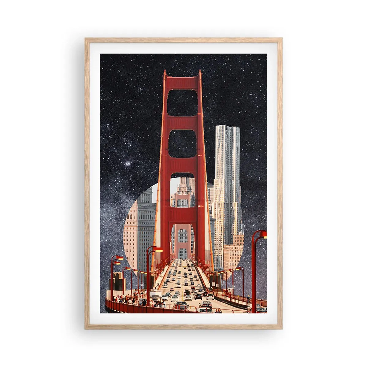 Póster en marco roble claro - Siempre en el centro - 61x91 cm