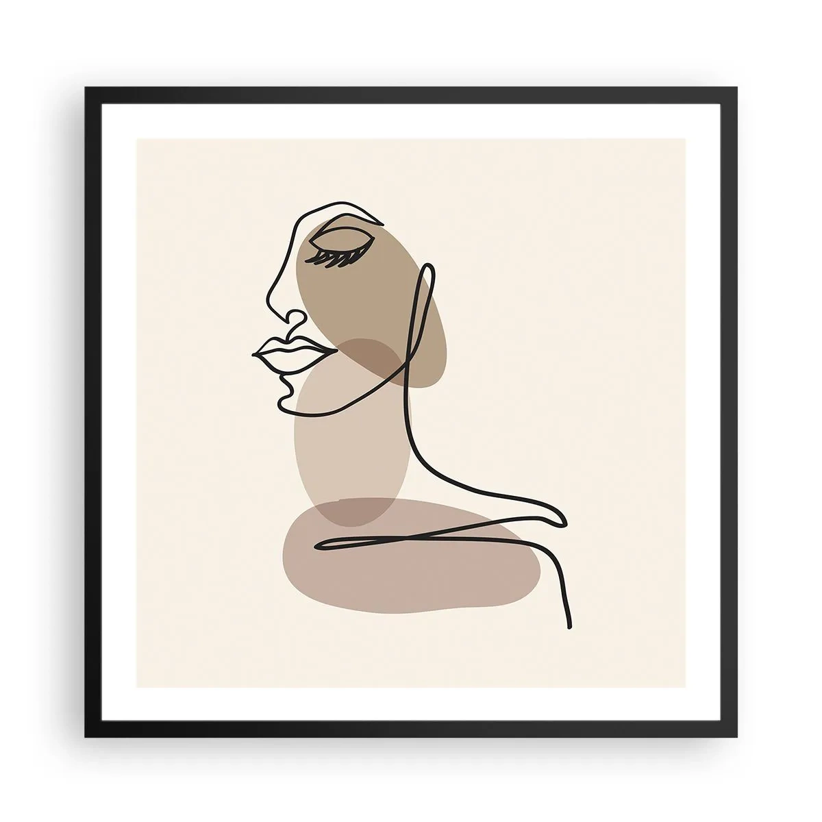 Póster en marco negro - Una línea de hermosura - 60x60 cm