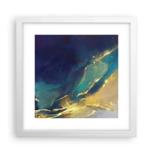 Póster en marco blanco - Inundación dorada - 30x30 cm