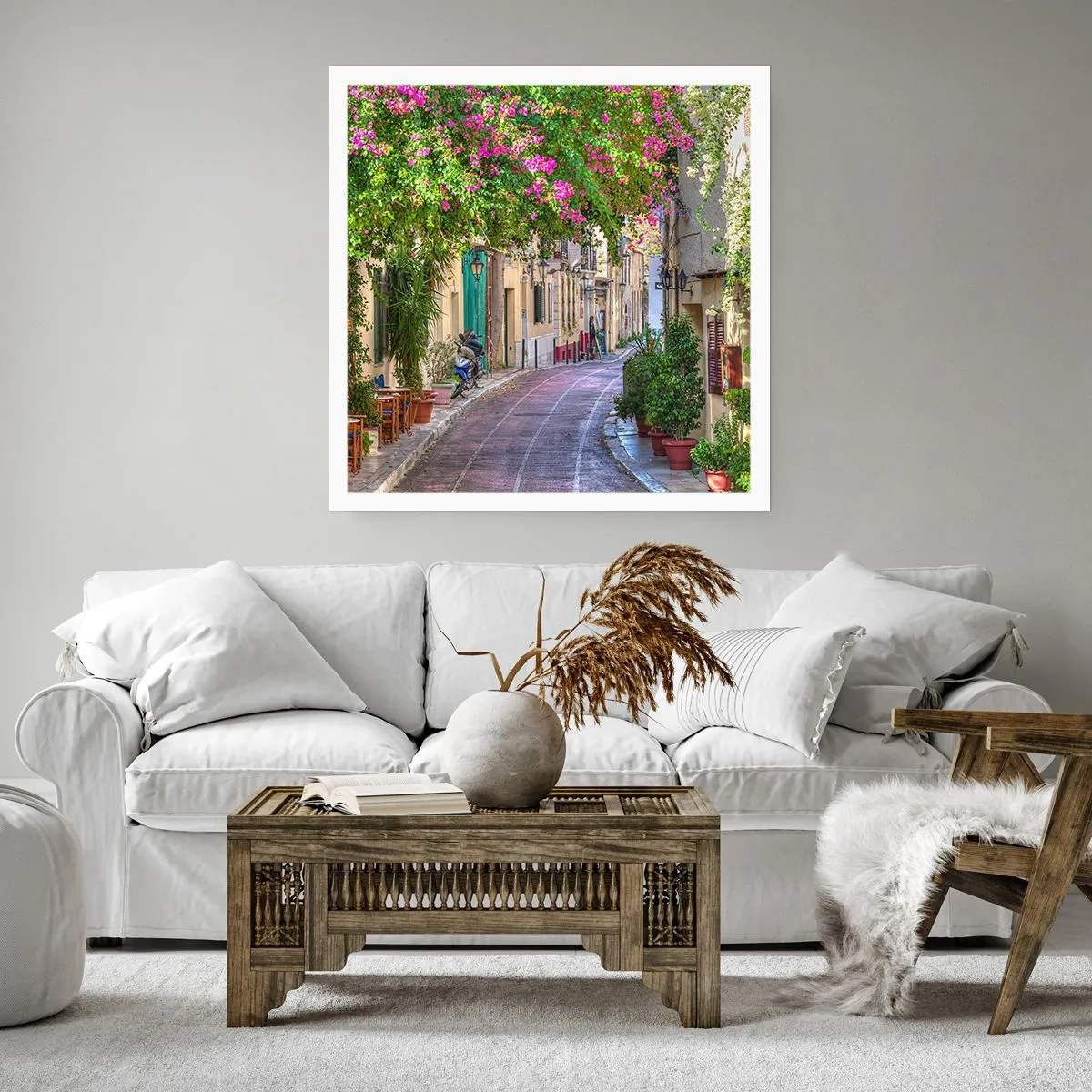 Póster - Un callejón floreciente - 40x40 cm