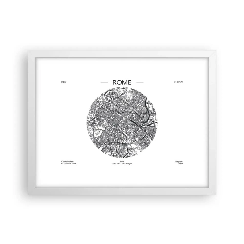 Póster en marco blanco - Anatomía de Roma - 40x30 cm