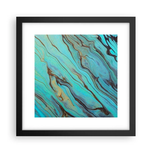 Póster en marco negro - Marea turquesa - 30x30 cm