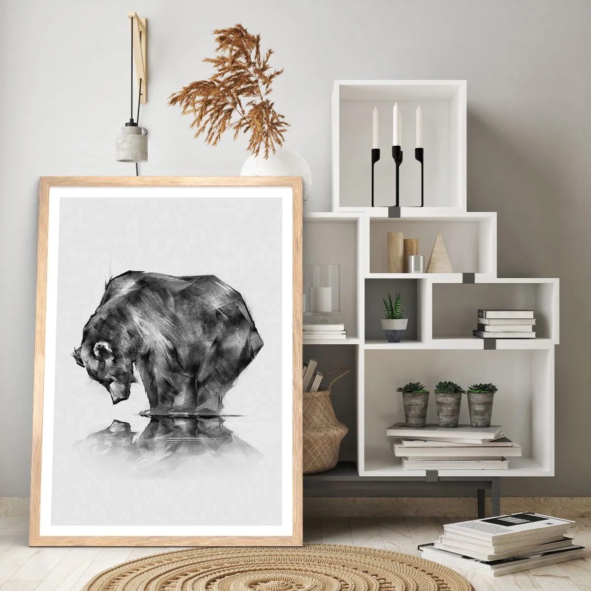 Póster en marco roble claro - Es bueno ver a alguien cercano - 40x50 cm