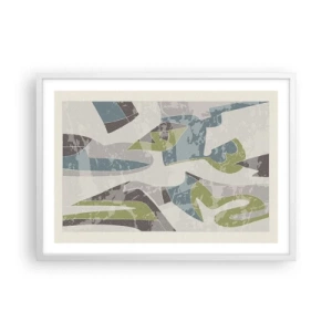 Póster en marco blanco - Composición tras vidriera - 70x50 cm