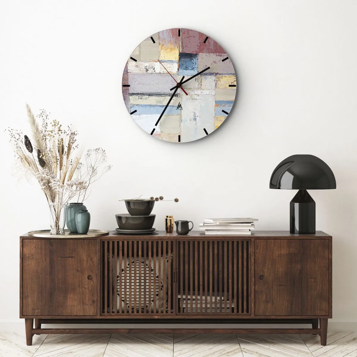 Reloj de pared - Reloj de vidrio - La tranquilidad de la geometría - 30x30 cm