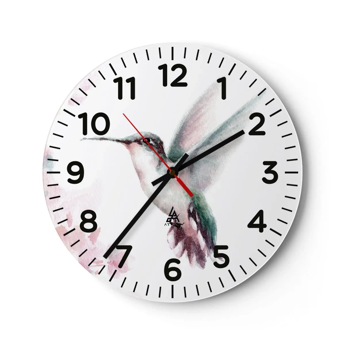 Reloj de pared - Reloj de vidrio - Plasmando el aleteo - 40x40 cm
