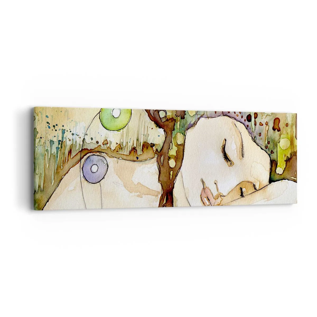 Cuadro sobre lienzo - Impresión de Imagen - Sueño esmeralda y violeta - 90x30 cm