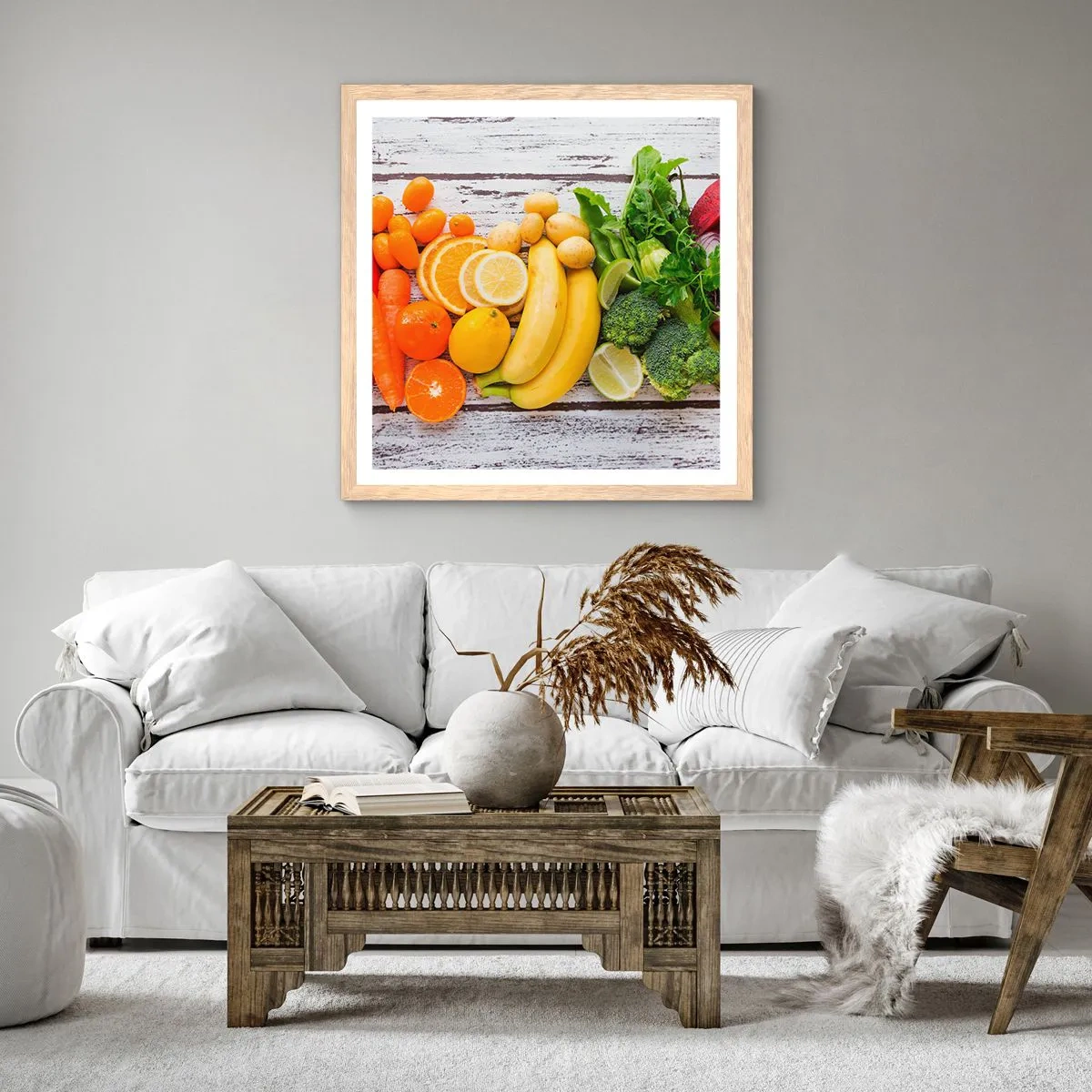 Póster en marco roble claro - ¿No es suficiente? - 60x60 cm