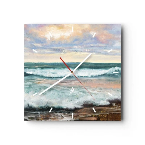 Reloj de pared - Reloj de vidrio - Aquí suavizarás tu alma - 40x40 cm