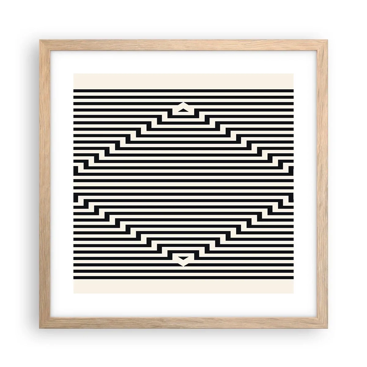 Póster en marco roble claro - Ilusión geométrica - 40x40 cm
