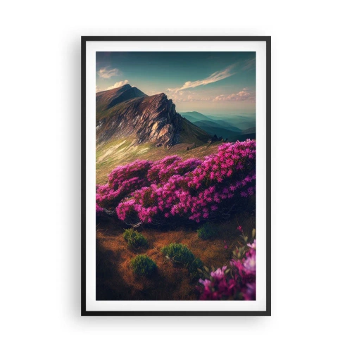Póster en marco negro - Verano en las montañas - 61x91 cm