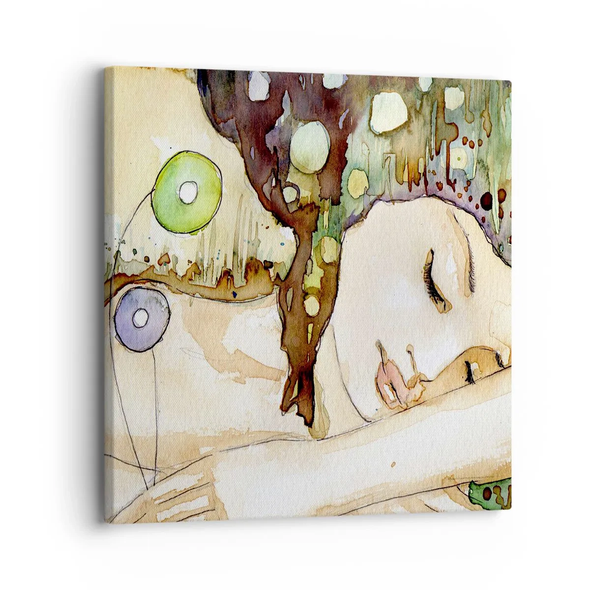 Cuadro sobre lienzo - Impresión de Imagen - Sueño esmeralda y violeta - 30x30 cm