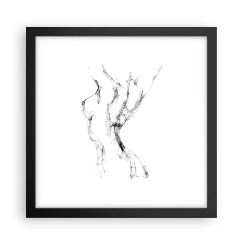 Póster en marco negro - Hermosa y fuerte - 30x30 cm
