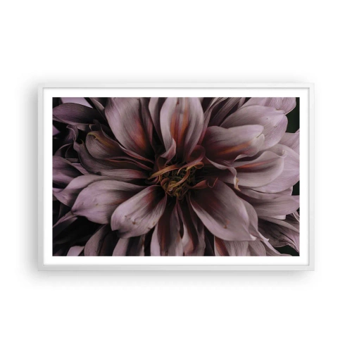 Póster en marco blanco - Corazón floral - 91x61 cm