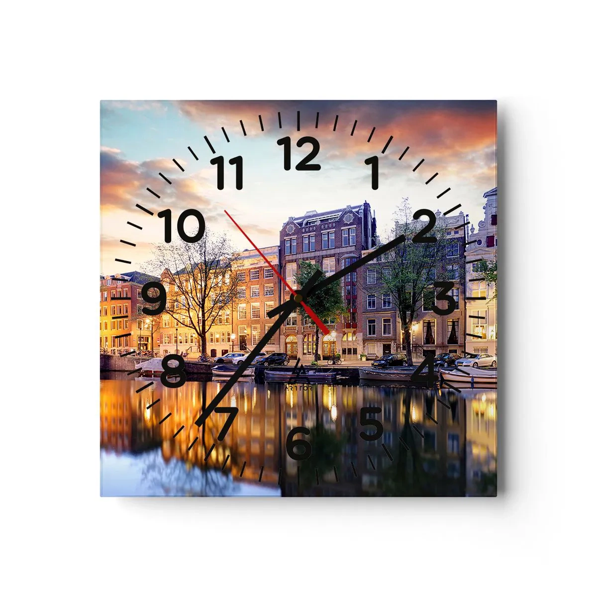 Reloj de pared - Reloj de vidrio - La belleza holandesa, sobria y tranquila - 30x30 cm