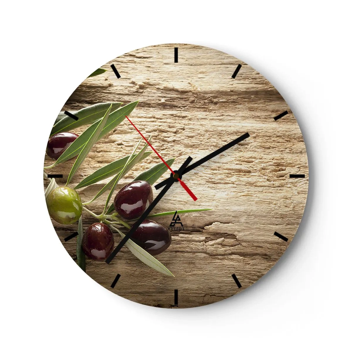 Reloj de pared - Reloj de vidrio - Directamente de la naturaleza - 40x40 cm