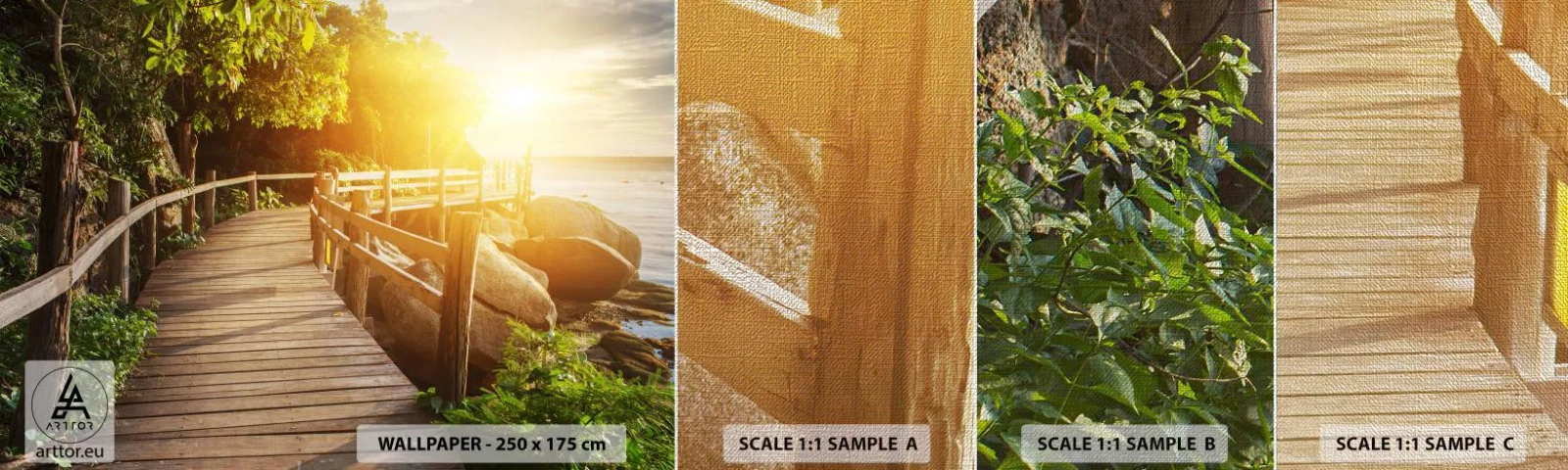 Muestra de fotomural Premium Canvas - Otra curva, otra maravilla - Paisaje, Paseo Marítimo, Mar - 100x30 cm