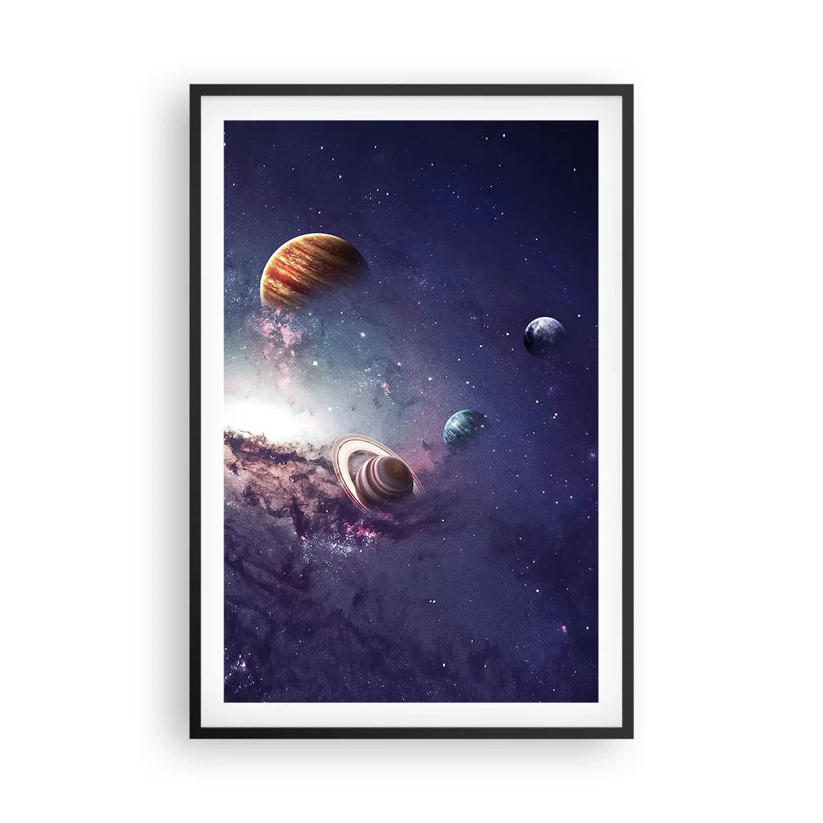 Póster en marco negro - La danza alrededor del Sol - 61x91 cm
