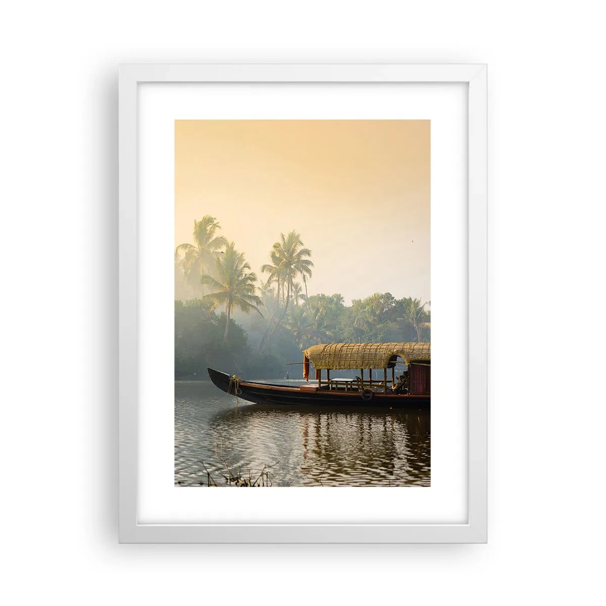 Póster en marco blanco - Casa en el río - 30x40 cm