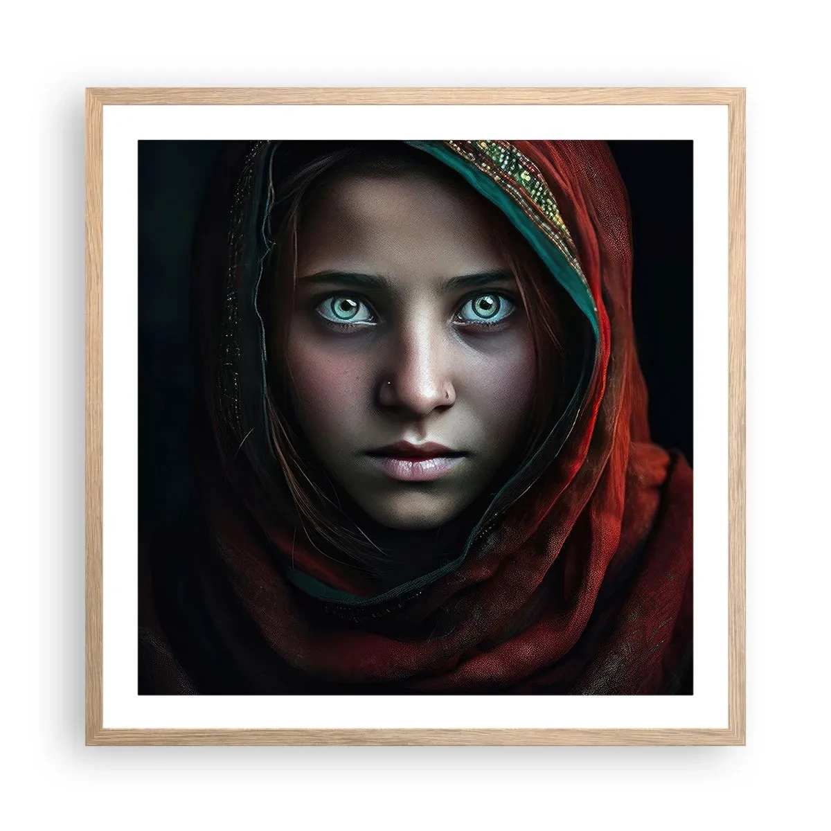 Póster en marco roble claro - Princesa del Este - 60x60 cm