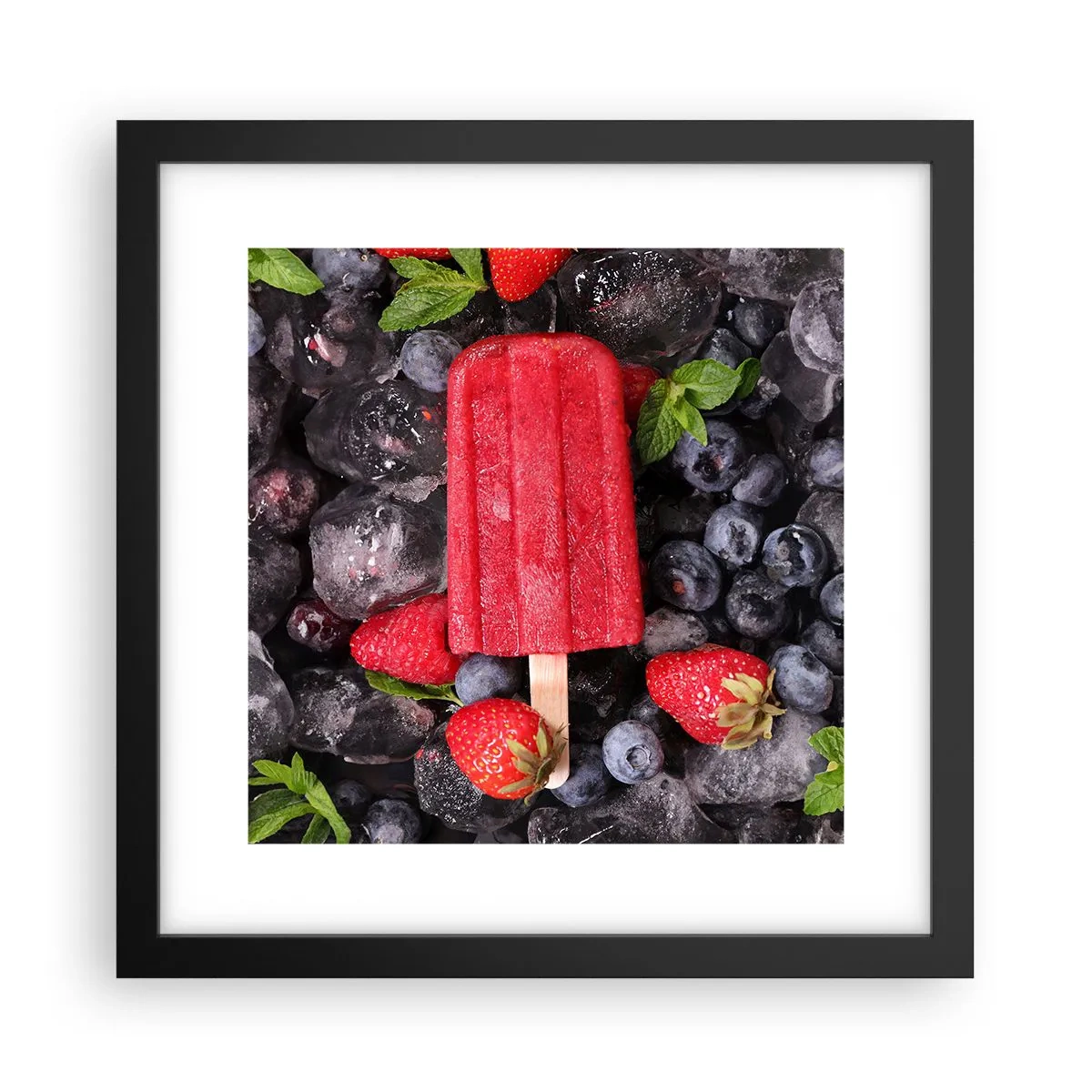 Póster en marco negro - El sabor del verano caluroso - 30x30 cm