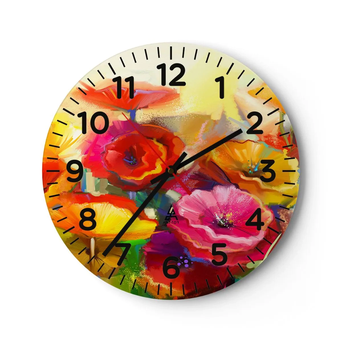 Reloj de pared - Reloj de vidrio - No solo rojo - 40x40 cm