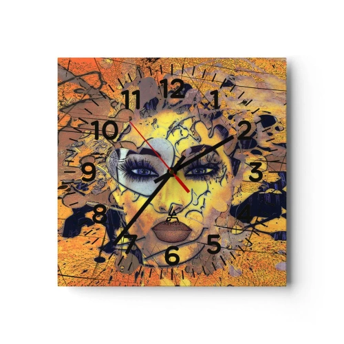 Reloj de pared - Reloj de vidrio - La belleza del sol - 40x40 cm