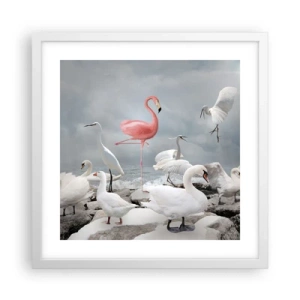 Póster en marco blanco - ¿De dónde vengo? - 40x40 cm