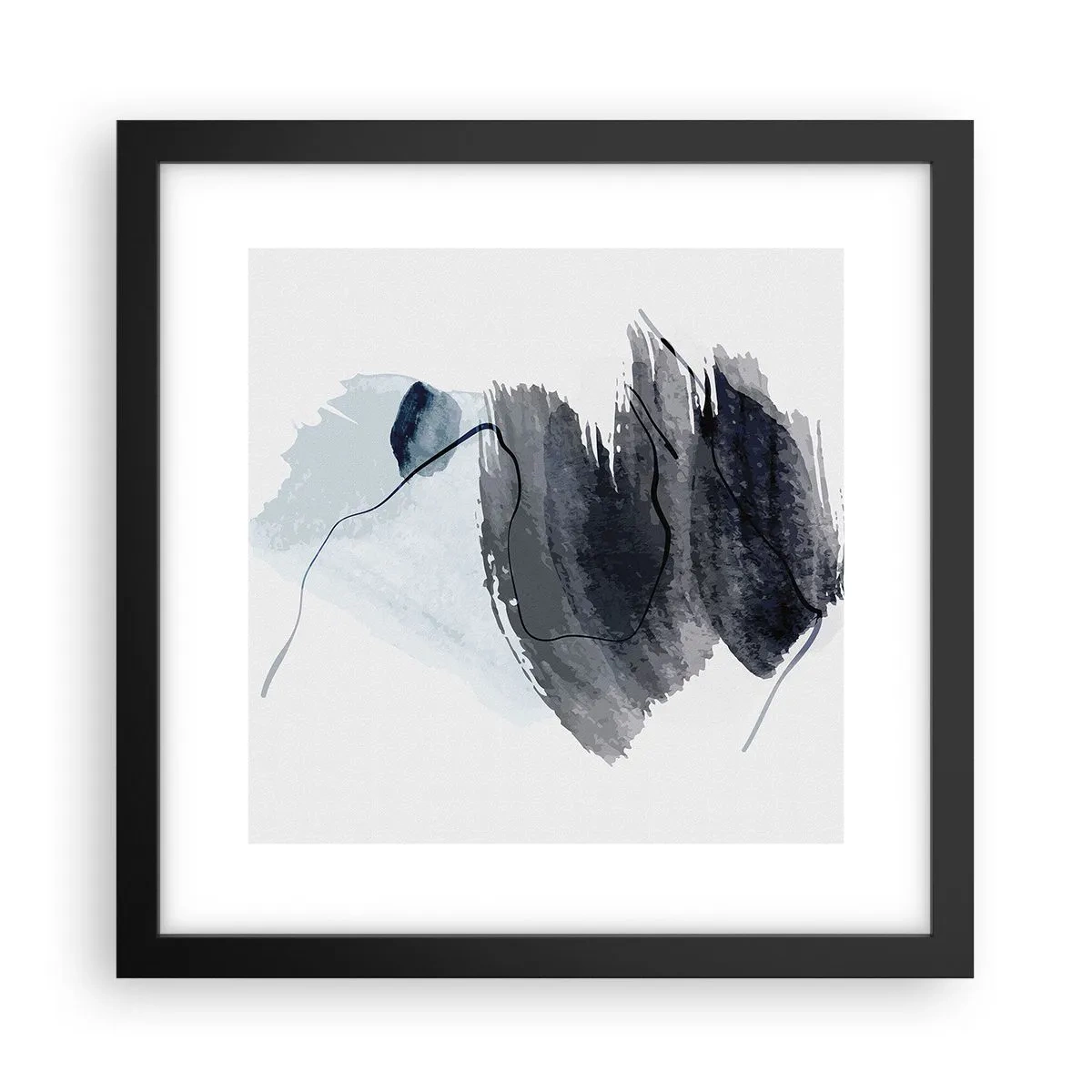 Póster en marco negro - Intensidad y movimiento - 30x30 cm