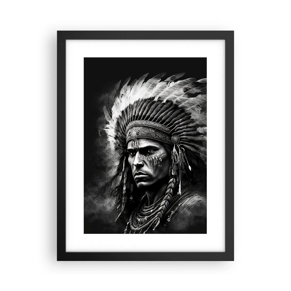 Póster en marco negro - Líder y guerrero - 30x40 cm