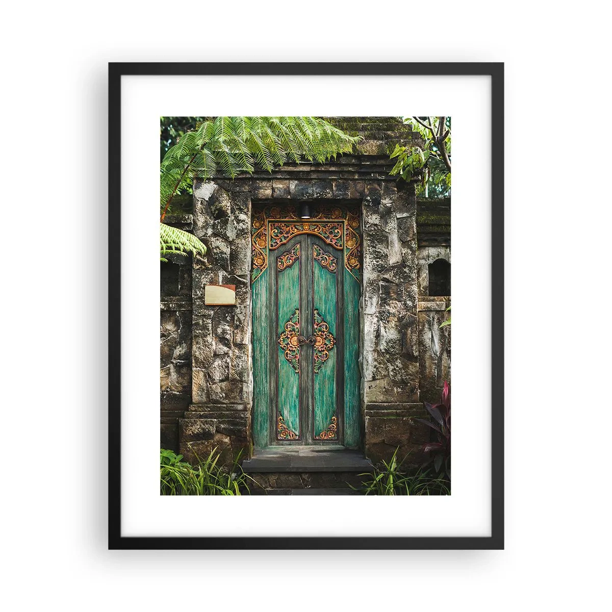 Póster en marco negro - Una puerta a un mundo exótico - 40x50 cm