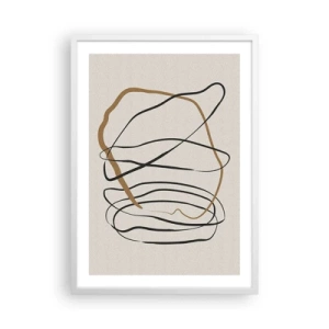 Póster en marco blanco - Composición: danza lineal - 50x70 cm