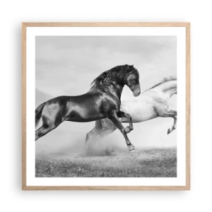 Póster en marco roble claro - Ángeles y demonios - 60x60 cm