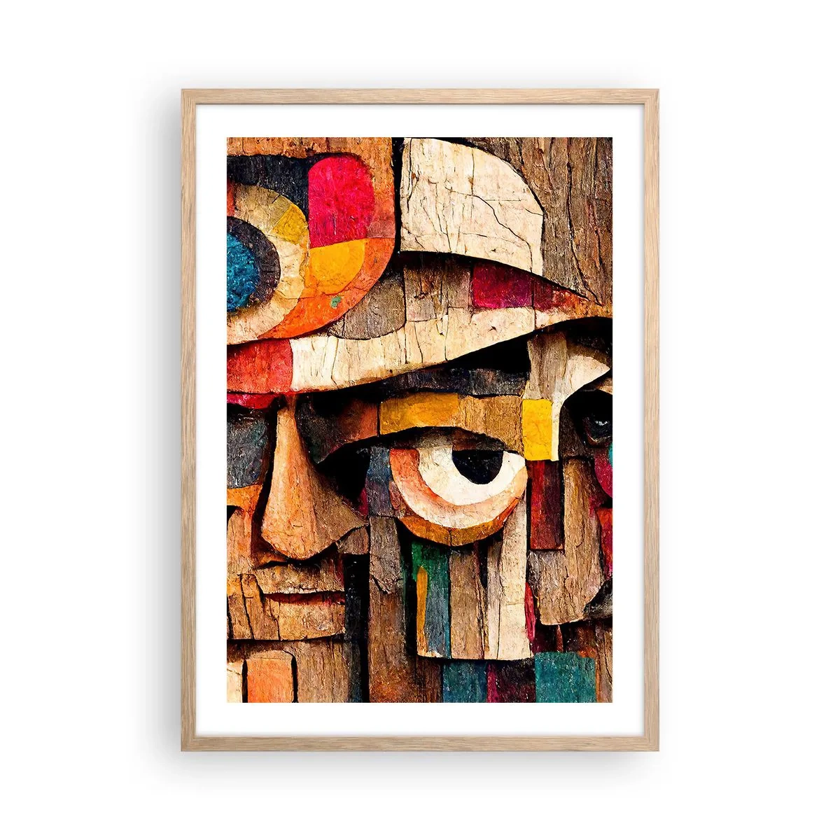 Póster en marco roble claro - Te veo... - 50x70 cm