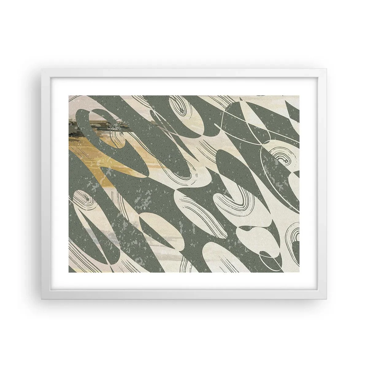 Póster en marco blanco - Abstracción rítmica - 50x40 cm