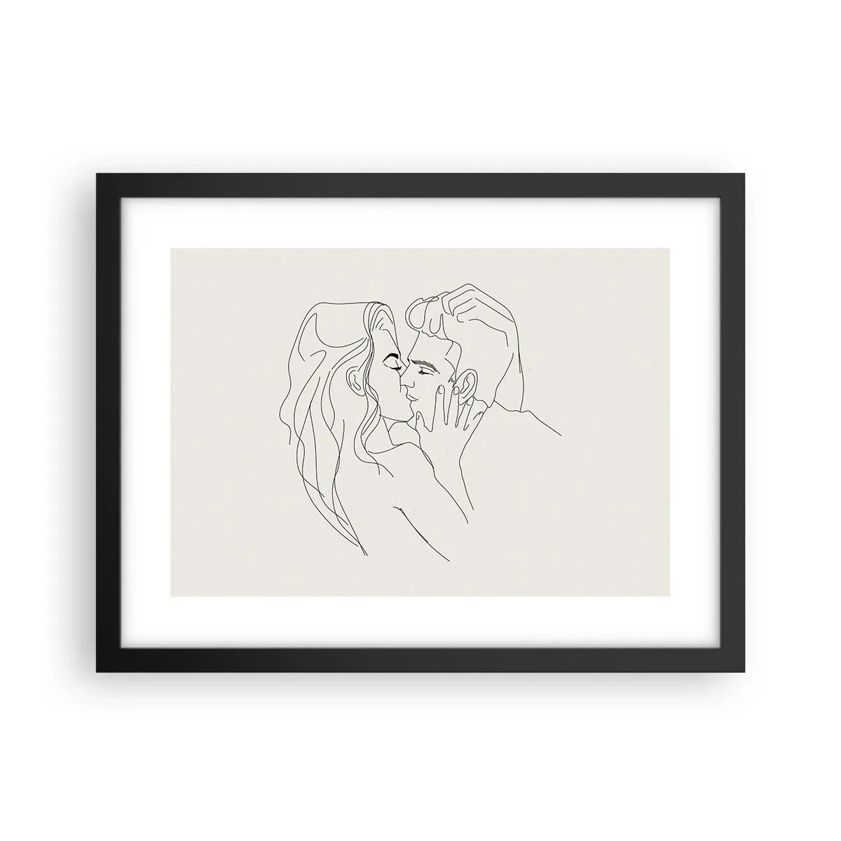 Póster en marco negro - Unión y sentimiento - 40x30 cm