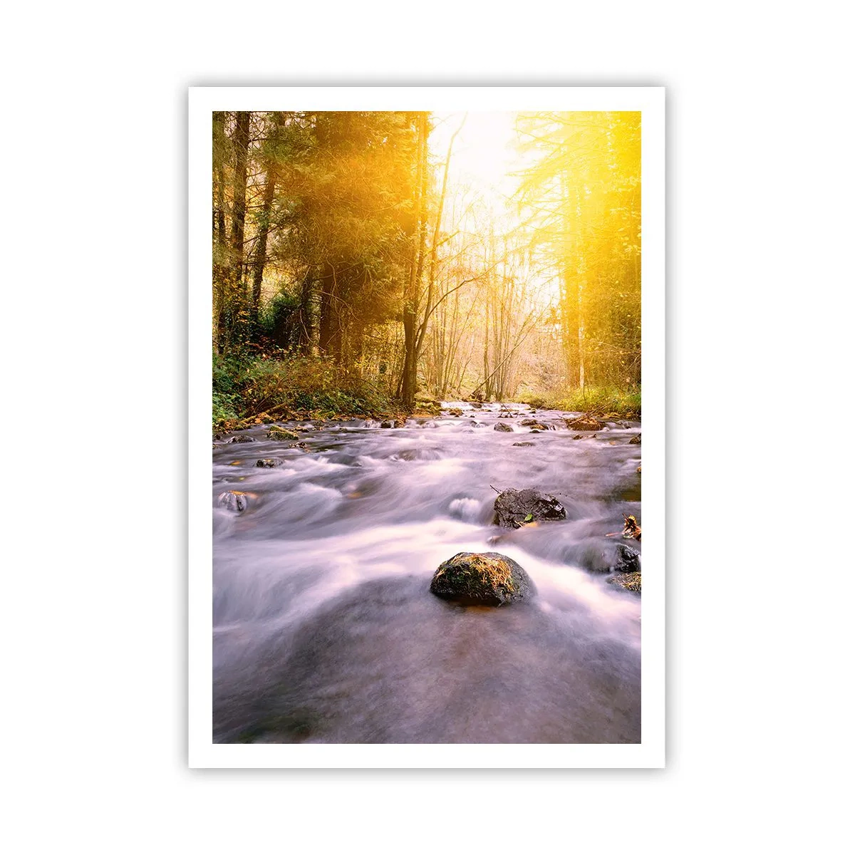 Póster - Malaquita en un marco de plata y oro - 70x100 cm