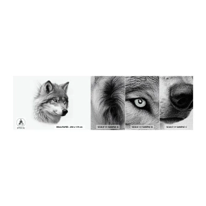 Muestra de fotomural Premium Canvas - Alfa - sin duda - Lobo, Animal, escandinavo - 100x30 cm