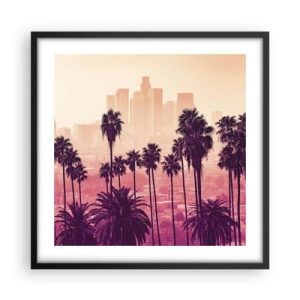 Póster en marco negro - El paisaje de California - 50x50 cm