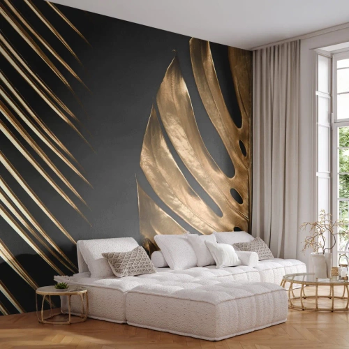 Fotomural Standard Eco - Diferente, e igualmente valioso - Hoja de palma, hoja de monstera, Abstracción - 350x256 cm