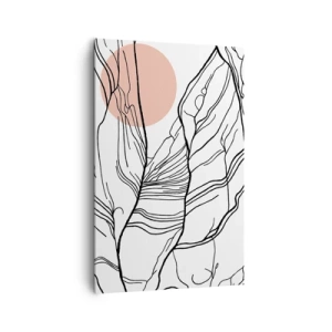 Cuadro sobre lienzo - Impresión de Imagen - Líneas minimalistas con acento geométrico. - 80x120cm - En una red de ramas - Decoración de pared moderna para salón y dormitorio ARTTOR