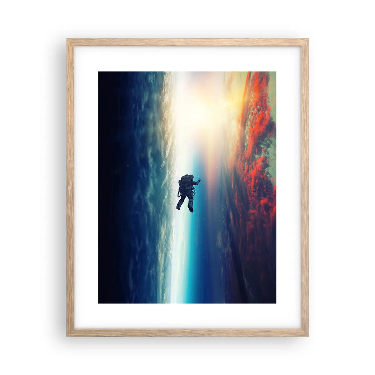Póster en marco roble claro - Enfrentarse al universo - 40x50 cm